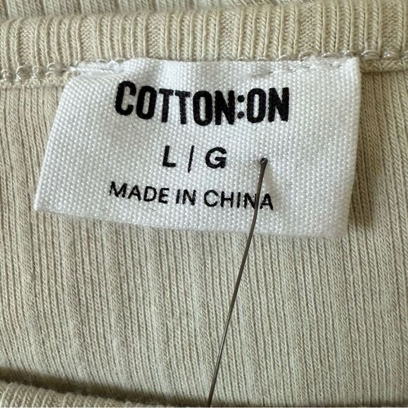 Cotton On Bella Drop Shoulder Short Sleeve Top Loose Fit with Side Slits, Size L - Picture 5 of 9